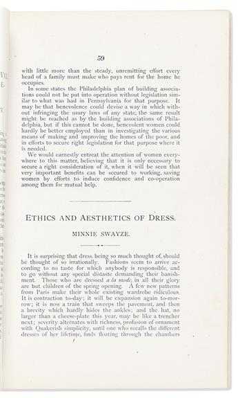 Mitchell, Maria (1818-1889) President of the Congress. Papers Read at the Third Congress of Women, Syracuse, October 13, 14, and 15, 18